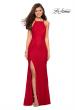 Picture of: Stretch Lace Prom Gown with Rhinestones and Slit in Red, Style: 27046, Detail Picture 1