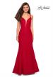 Picture of: Mermaid Style Lace Dress with Strappy Open Back in Red, Style: 27560, Detail Picture 1