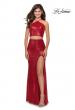 Picture of: Two Piece Sequin Prom Dress with Pyramid Top in Red, Style: 28623, Detail Picture 1