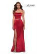 Picture of: Two Piece Stretch Satin Prom Dress in Red, Style 29941, Detail Picture 1
