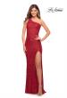 Picture of: One Shoulder Luxurious Soft Sequin Dress with Slit in Red, Style: 30562, Detail Picture 1