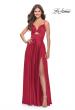 Picture of: Satin A-Line Gown with Cut Out and Twist Bodice in Red, Style: 31193, Style: 31193
