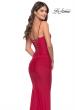 Picture of: Intricate Lace Up Back Jersey Gown with Ruching in Red, Style: 31330, Detail Picture 1