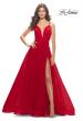 Picture of: Tulle Ball Gown with Side Cut Outs and High Slit in Red, Style: 31347, Detail Picture 1