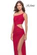 Picture of: One Shoulder Dress with Side Cut Out and Unique Back in Red, Style: 31386, Detail Picture 1