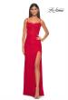 Picture of: Stretch Lace Gown with Boning Detail and Lace Up Back in Red, Style: 32237, Detail Picture 1