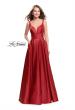 Picture of: A-Line Ball Gown with V Open Back and Pockets in Red, Style: 26015, Detail Picture 2