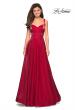 Halter Sheath Slit Satin Wine Red Prom Dresses LBQ3503
