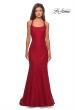 Picture of: Stretch Lace Mermaid Prom Dress with Cut Out Back in Red, Style: 27484, Detail Picture 2