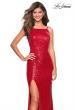 Picture of: Sparkling Fully sequin Prom Gown with Exposed Back in Red, Style: 27585, Detail Picture 2