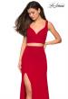 Picture of: Faux Two Piece Dress with Exposed Zipper and Cut Outs in Red, Style: 27588, Detail Picture 2
