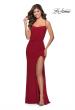 Picture of: Chic Jersey Dress with Intricate Lace Up Back in Red, Style: 28792, Detail Picture 2