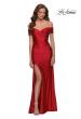 Picture of: Off the Shoulder Chic Jersey Gown with Ruching in Red, Style 29781, Detail Picture 2