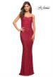 Picture of: Lovely Long Soft Sequin Dress with Scoop Neck in Red, Style: 30707, Detail Picture 2