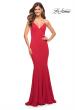 Picture of: Jersey Long Dress with Diamond Thin Straps in Red, Style: 30785, Detail Picture 2