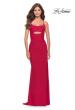 Picture of: Cut Out Soft Jersey Dress with Lace Up Back in Red, Style: 31264, Detail Picture 2
