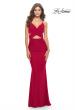 Picture of: Cut Out Long Soft Jersey Dress with Criss Cross Bodice in Red, Style: 31360, Detail Picture 2