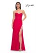 Picture of: Lace Bustier Strapless Dress with Ruched Jersey Skirt in Red, Style: 32234, Detail Picture 2
