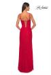 Picture of: Stretch Lace Gown with Boning Detail and Lace Up Back in Red, Style: 32237, Detail Picture 2