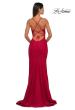 Picture of: Fitted Jersey Prom Dress with High Side Slit in Red , Style: 33080, Detail Picture 2