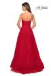 Picture of: Strapless Tulle Prom Dress with Lace Appliques in Red, Style: 27269, Detail Picture 3