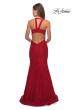 Picture of: Stretch Lace Mermaid Prom Dress with Cut Out Back in Red, Style: 27484, Detail Picture 3