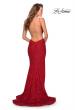 Picture of: Open Back Jersey Prom Dress with High Neckline in Red, Style: 28619, Detail Picture 3
