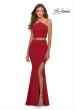 Picture of: Sleek Two Piece Pyramid Neckline Prom Dress in Red, Style: 28624, Detail Picture 3