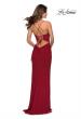 Picture of: Chic Jersey Dress with Intricate Lace Up Back in Red, Style: 28792, Detail Picture 3