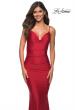 Picture of: Elegant Ruched Jersey Gown with Low Back in Red, Detail Picture 3