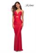 Picture of: Cut Out Prom Dress with Ruching and Open Back in Red, Detail Picture 3