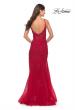 Picture of: Lace Dress with High Side Slit and V Neckline in Red, Style: 30767, Detail Picture 3