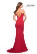 Picture of: Jersey Long Dress with Diamond Thin Straps in Red, Style: 30785, Detail Picture 3