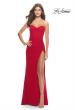 Picture of: Stunning Long Gown with Sheer Waist and High Slit in Red, Style: 31058, Detail Picture 3