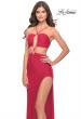 Picture of: Unique Jersey Gown with Front Cut Outs and Criss Cross Straps in Red, Style: 31293, Detail Picture 3