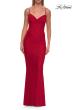 Picture of: Ruched Net Jersey Gown with Lace-Up Back and Drop Waist in Red, Style: 33638, Detail Picture 3