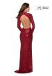 Picture of: Long Sleeve Sequin Prom Dress with Open Back in Red, Style: 28771, Detail Picture 4