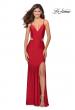 Picture of: Long Jersey Prom Dress with Cut Outs Sides in Red, Style: 28930, Detail Picture 4