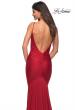 Picture of: Elegant Ruched Jersey Gown with Low Back in Red, Detail Picture 4