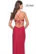 Picture of: Unique Jersey Gown with Front Cut Outs and Criss Cross Straps in Red, Style: 31293, Detail Picture 4