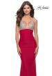 Picture of: Ruched Prom Dress with Sheer Rhinestone Bodice in Red, Style: 31337, Detail Picture 4