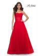 Picture of: A-line Square Neck Tulle Ballgown with Illusion Waist in Red, Style: 32017, Detail Picture 4