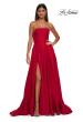 Picture of: A-line Mikado Prom Dress with Rhinestone Neckline in Red, Style: 33063, Detail Picture 4