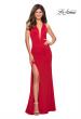 Picture of: Plunging Neckline Prom Dress with Criss Cross Back in Red, Style: 27082, Detail Picture 5