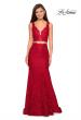 Picture of: Two Piece Lace Prom Dress with Rhinestones in Red, Style: 27302, Detail Picture 5