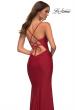 Picture of: Long Prom Dress in Luxurious Jersey with Slit in Red, Detail Picture 5