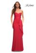 Picture of: Strapless Evening Dress with Ruffle on Slit in Red, Detail Picture 5