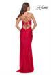 Picture of: Rhinestone Ruched Jersey Prom Dress with Lace Up Back in Red, Style: 31201, Detail Picture 5