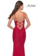 Picture of: Simple Jersey Dress with Low Open Back and Ruched Zipper in Red, Style: 31227, Detail Picture 5
