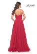 Picture of: Chiffon Dress with Pleated Bodice and Pockets in Red, Style: 31500, Detail Picture 5